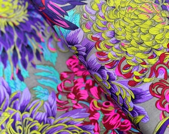 Kaffe Fassett Collective Classics - Japanese Chrysanthemum Antique Fabric by Philip Jacobs - Cotton Fabric