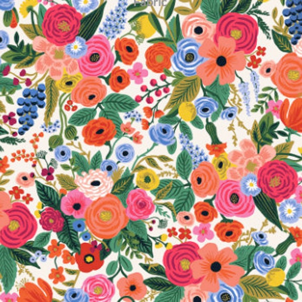 Cotton + Steel - Wildwood - Petite Garden Party Cream Fabric by Rifle Paper Co. - Cotton Fabric