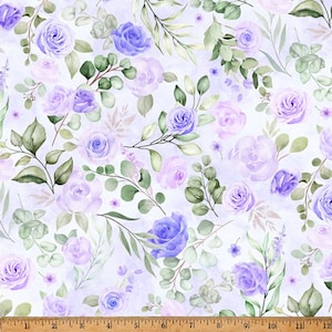 Fancy Flutter - Floral Lilac - Digital Print - Cotton Fabric