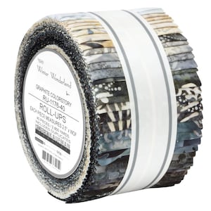 Artisan Batiks Winter Wonderland - Graphite Colorstory Roll Up/Jelly Roll - 40, 2.5&quot; x 42&quot; Precut Fabric Strips