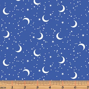 Glow in the Dark - Glow for it - Moon Glow Royal Fabric von Greta Lynn - Baumwollstoff