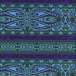 RJR Fabrics - Casablanca - Border Blue Fabric by Jinny Beyer - Cotton Fabric