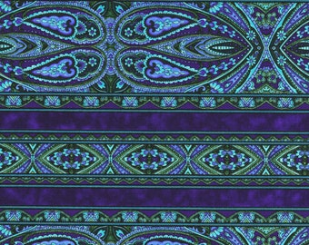RJR Fabrics - Casablanca - Border Blue Fabric by Jinny Beyer - Cotton Fabric