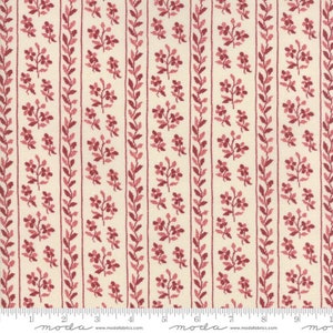 Moda Fabrics - Jardin de Versailles - Floral Pelouse Red Fabric by French General - Cotton Fabric