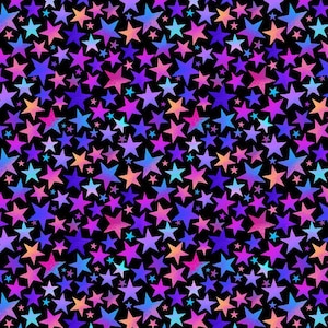 Tumble And Twirl - Grandes et petites étoiles - Impression numérique - Tissu en coton