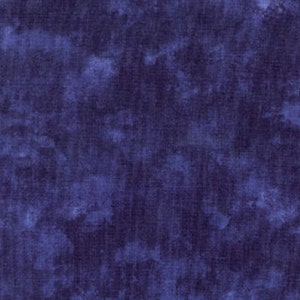 May include: A solid blue fabric with a subtle, mottled pattern. The fabric has a soft, textured feel.