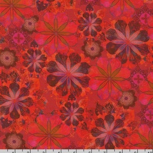Venice - Florals Red Fabric by Christiane Marques - Cotton Fabric