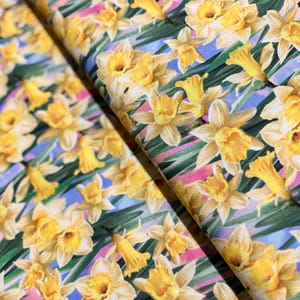 Just Hatched - Yellow Daffodil Fabric by Dona Gelsinger - Digital Print - Cotton Fabric