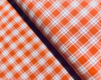 Kitchen Window Wovens - Yarn Dyed Check Plaid Orangeade - Cotton Fabric