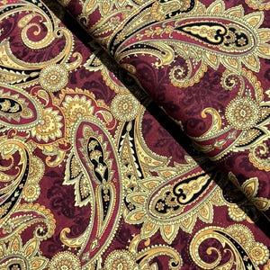 Casablanca - Paisley Sienna Fabric by Jinny Beyer - Cotton Fabric