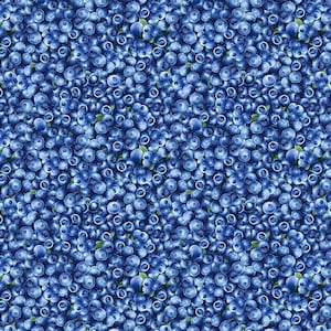 Blueberry Delight - Packed Blueberries Fabric - Cotton Fabric