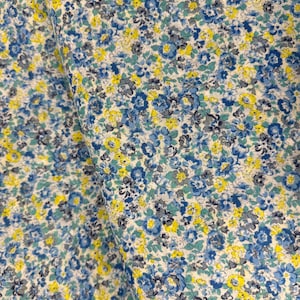 Tessuto Cotton Lawn - Sevenberry Petite Nostalgia Lawn Blue - Tessuto Cotton Lawn
