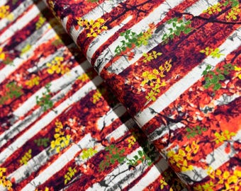 Neon Nature - Electric Birch Trees - Cotton Fabric