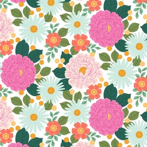 Wildflora - Floral Daydream - First Light Fabric Erin McManness - Cotton Fabric