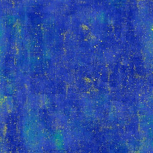 Blue Metallic Cotton Fabric: Golden Scratched Texture by Chong-a Hwang