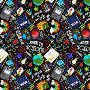 Tkanina bawełniana z nadrukiem na tablicę szkolną: kolorowy nadruk na artykuły szkolne