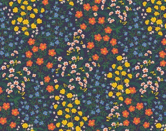 Camont - Wildwood Garden Navy Fabric by Rifle Paper Co. - Cotton Fabric