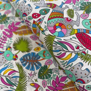 Rooville White Fabric by Kimberly Einmo - Cotton Fabric