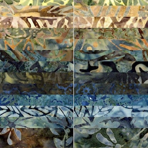 Stormy Sky Batik Jelly Roll: 40 Hand-Dyed Cotton Fabric Strips