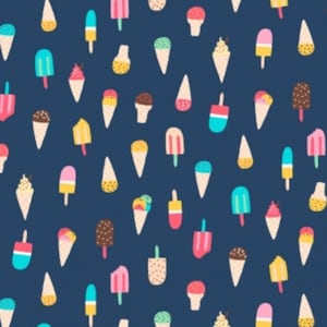 Dear Stella - Ice Cream - Regatta - Cotton Fabric