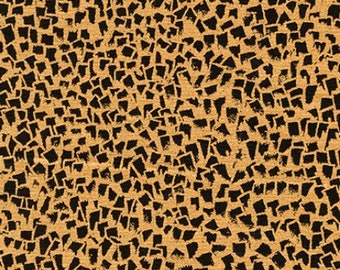Robert Kaufman - Gustav Klimt - Brushstrokes with Black Gold - Metallic Cotton Fabric