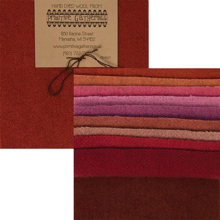 Hand Dyed Wool Fabric Charm Pack: Primitive Gatherings 5