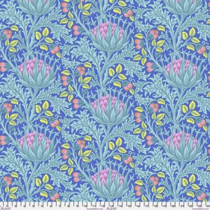 Kaffe and Morris & Co - Artichoke Blue Fabric - Cotton Fabric