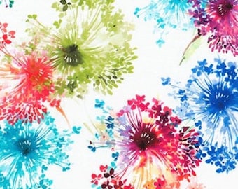 Wishwell Bright Side - Tecido branco por Vanessa Lillrose e Linda Fitch - Tecido de algodão