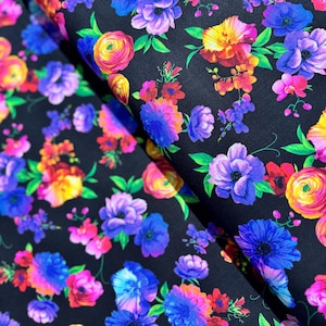 Butterfly Magic - Bright Florals Fabric by Chong-a Hwang - Cotton Fabric