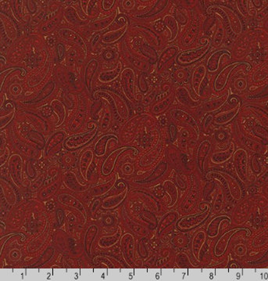 Robert Kaufman Cotton Paisley Prints Rust Fabric by Sevenberry Cotton ...