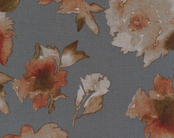 Rayon Fabric - Sunset Studio Collection - Rayon Crinkle - Florals Grey - 50" Width