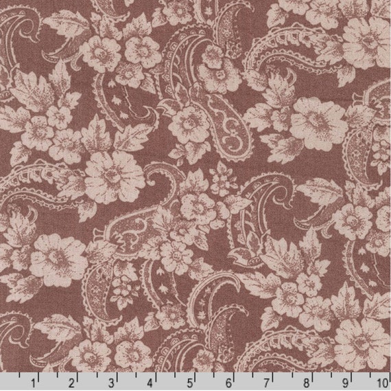Rayon Fabric - Sunset Studio Collection - Rayon Crinkle - Florals Paisley Rose - 50" Width