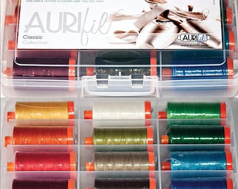 Aurifil - The Classic Collection - 12 Large Spools of 50wt, 100% Aurifil Cotton Thread
