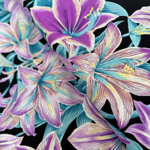 Kaffe Fassett Collective Amaryllis Lavender Fabric by Philip Jacobs – 100% Cotton – 43/44″ Wide