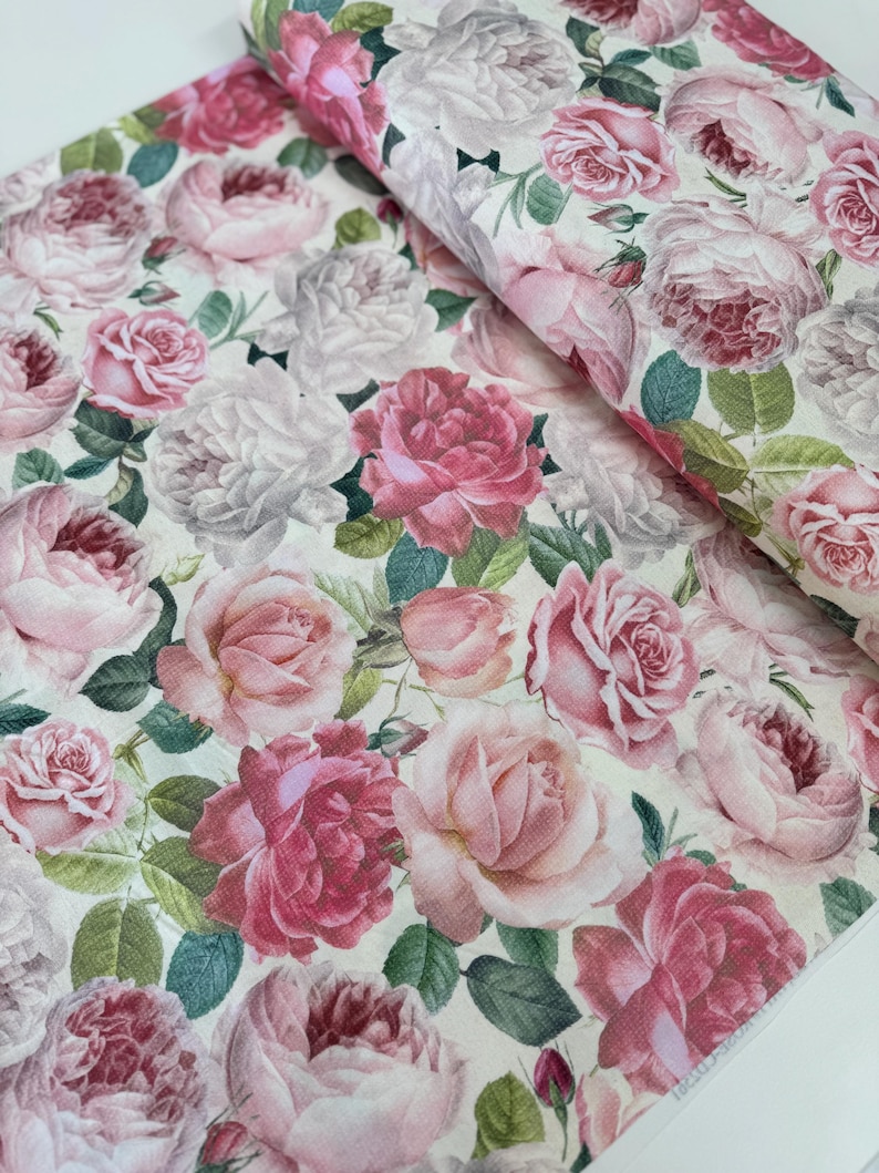 Jardin Roses Cotton Fabric - Timeless Treasures Digital Print - Etsy