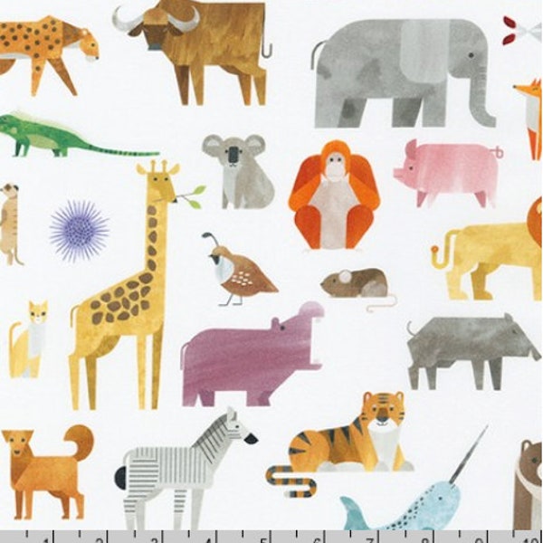 Robert Kaufman - A to Z Animals - Animals Fabric - Cotton Fabric
