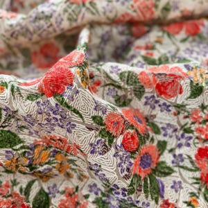 Cotton Organdy Embroidered Fabric - Width 36&quot;