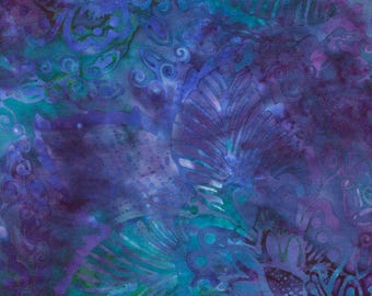 106" Wide Batik Cotton Fabric - Hand-Dyed Leaf Reef Quilt Backing