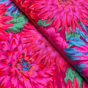 Kaffe Fassett Collective - Cactus Dahlia Red Fabric by Philip Jacobs - Cotton Fabric