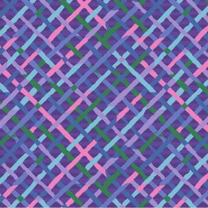 Kaffe Fassett Collective Classics - Mad Plaid Plum Fabric by Brandon Mably - Cotton Fabric
