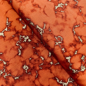 Silverstone - Marble Texture Adobe Gold Metallic Fabric by Vanessa Lillrose and Linda Fitch - Metallic - Cotton Fabric