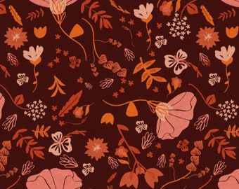 Canvasstof Canyon Poppy: bloemenprint, katoen en staal