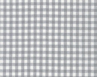 Tessuto in lino e cotone a quadretti Essex Steel Gingham Robert Kaufman Classic Wovens