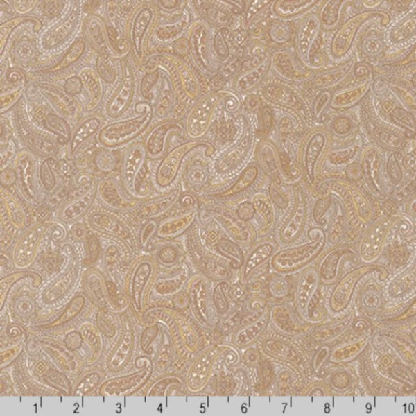 Robert Kaufman - Stampe in cotone Paisley - Tessuto naturale di Sevenberry - Tessuto di cotone