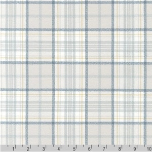 Flannel - Mammoth Organic Flannel - Plaid Dove - Organic Cotton Flannel Fabric