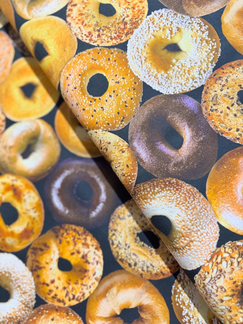 what-s-for-breakfast-bagels-fabric-digital-print-cotton-fabric