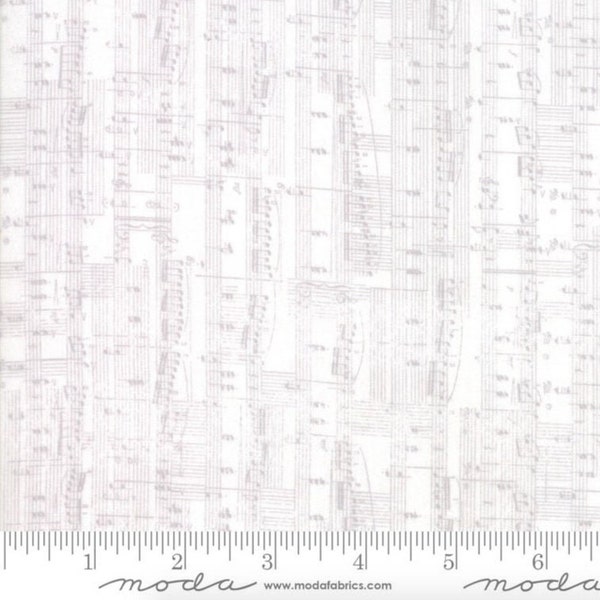 Moda Fabrics - Compositions - Tissu BasicGrey Notes White - Tissu en coton