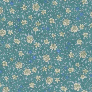 Tessuto Cotton Lawn - Tessuto Sevenberry Petite Nostalgia Lawn color verde acqua - Tessuto Cotton Lawn