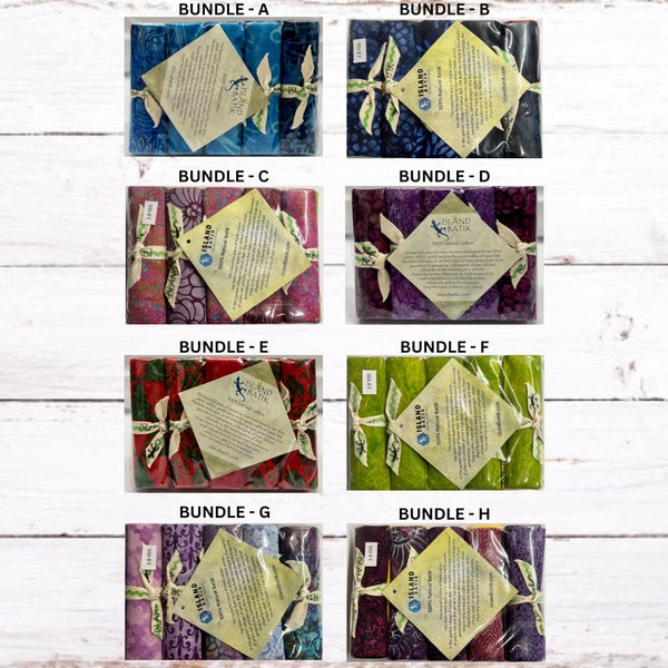 Island Batik - Stash Builders Bundle - Cotton Batik Fabric Scraps - Each Bundle Sold Separately