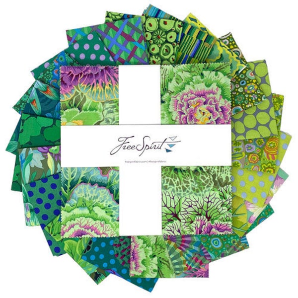 Free Spirit - Kaffe Fassett Collective - Classics Plus Meadow 10" Squares/Layer Cake by Philip Jacobs - 42, 10" x 10" Precut Fabric Squares